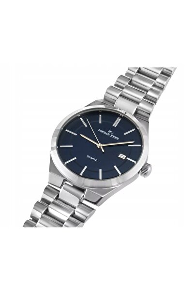 JORDAN KERR Ceas clasic bărbătesc cu cadran albastru și dată P9012 40 mm