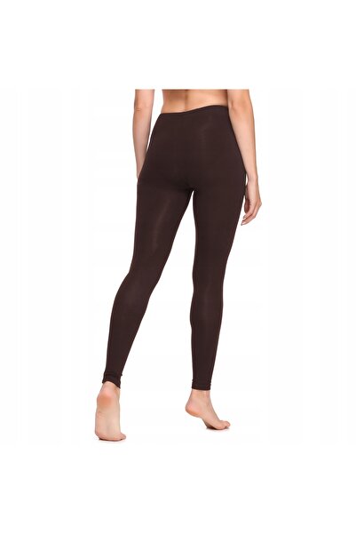 NO BRAND Colanți de damă, pantaloni lungi, din bumbac, LA40-133 Maro L