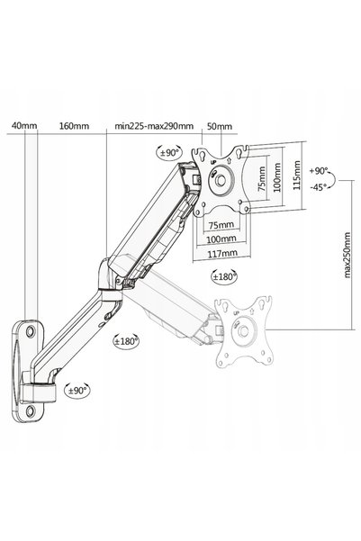 Blow Suport de perete reglabil 10-32 " VESA 75x75/100x100 9 kg