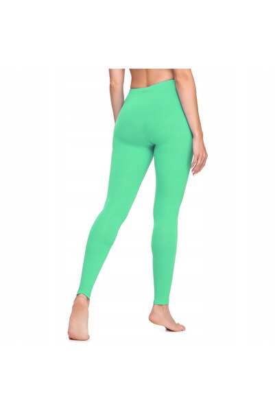 NO BRAND Colanți de damă lungi din bumbac LA40-133 Mentă XL