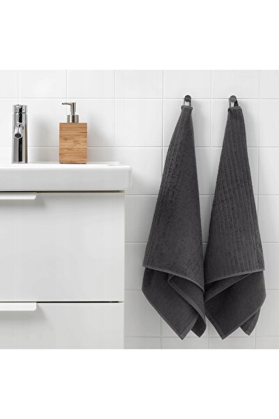 NO BRAND IKEA VAGSJON prosop frotir 50x100 bumbac gri SET 2 bucăți