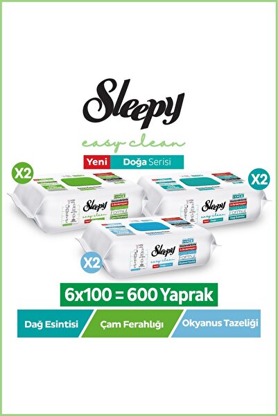 Sleepy Doğa Serisi Yüzey Temizlik Havlusu Mendili Çam + Okyanus + Dağ Esintis...