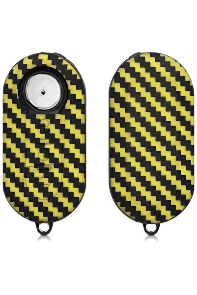 KWmobile KW Θήκη κλειδιού - Fiat Lancia - Σιλικόνη - 3 κουμπιά - Yellow / Black