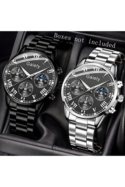 Choice8 Black and Sliver 1/2PCS Set Couple Fashion Casual Leather Watches Lad...