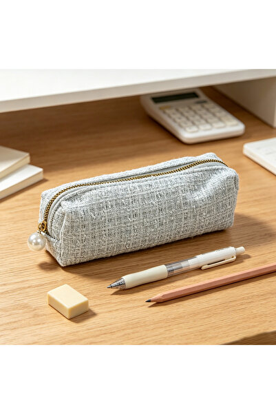 Choice SKY BLUE BUYLEMO Luxury Tweed Cotton Cosmetic Bag Pencil Case, 2-in-1 ...