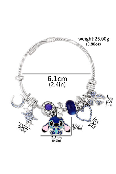 Choice5 B00228-02 Disney Stitch And Angel Bracelet Star And Stitch Cartoon Ch...