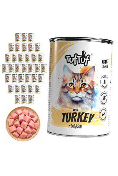 Tuf Tuf TufTuf hrană umedă completă pentru pisici cu curcan, Pate, 36x400g, l...
