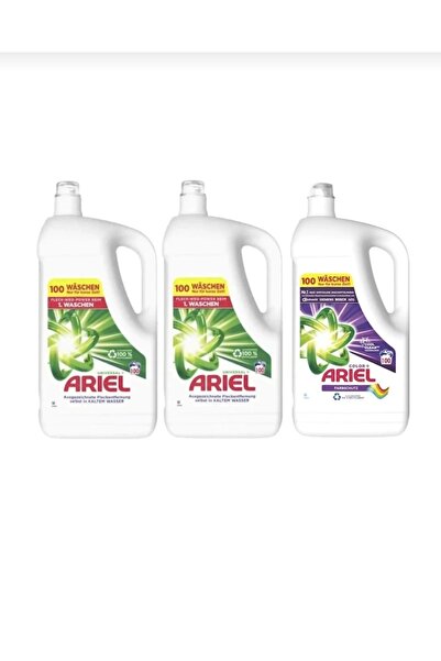 Ariel 3×5L Dero lichid Universal + Color, ideal pentru rufel albe si colorate.
