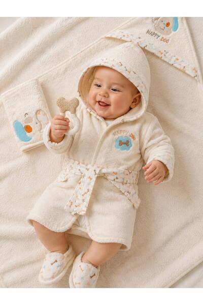 EDM Kidss Baby Boy Hooded Bathrobe Set |   Soft Textured Baby Towel, Bathrobe...