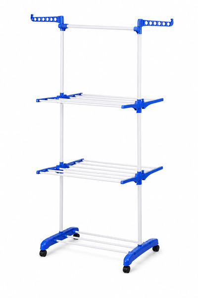 Generic Brand Uscător de rufe pliabil cu 3 niveluri și roți — Suport de uscar...