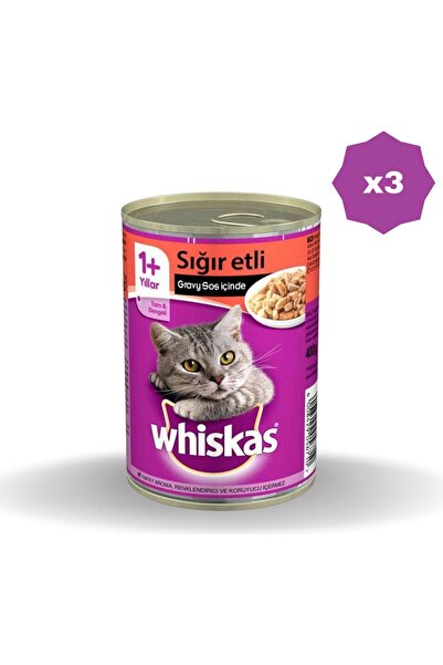 Whiskas Konserve Mama Sığırlı 400 gr - (3 Adet)