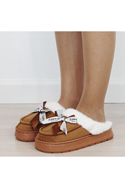 SOFILINE Papuci de casă de damă căptușiți cu blană Camel 9725 112