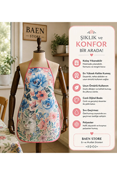 Dijital Baskılı Su Sıvı Geçirmez Mutfak Önlüğü Brıtısh