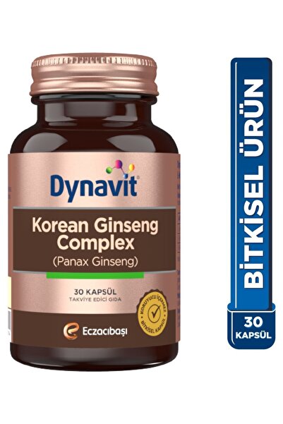 Dynavit Korean Ginseng Complex (Panax Ginseng) 30 Bitkisel Kapsül - Panax Gin...