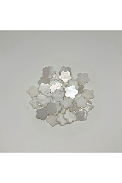 Bi hızlı Natural Stone Mother of Pearl White Flower Model 1.1cm X 0.1,5 mm (1...