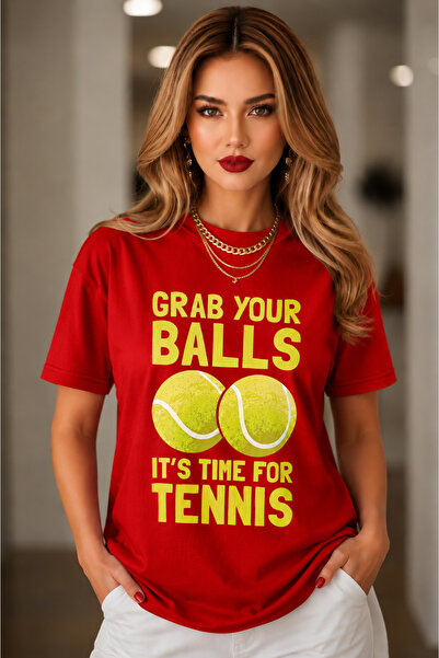 VODEXA Unisex Oversize Tennis Printed T-Shirt 100% Cotton Tennis Themed Comfo...