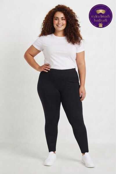 Tutku Black Women's Cotton Stretchy Combed Cotton Long Tights + Gift Sleep Ba...
