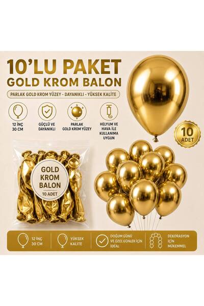 Genel Markalar BALON KROM DOĞUM GÜNÜ PARTİ SÜSLEME HELYUM ÖZEL GÜN ORGANİZASY...