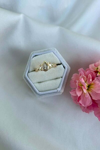 Moenajewellery Kristal Damla Taş Vintage Yüzük