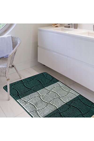 NO BRAND Covorașe de baie cu decupaj pentru toaletă Sareer XL Verde vânător K...
