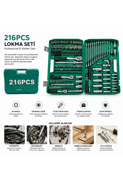 shopwave 216Pcs Socket Set Socket - Socket - Bit Adapter - 3Pcs Ratchet Handl...