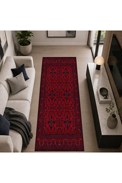 Oasis Soyut Desen Dekoratif Halı Kaymaz Taban Leke Tutmaz Yıkanabilir Kilim