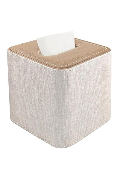 Generic Brand Square Tissue Box Holder with Magnetic Closure, Durable PU Leat...