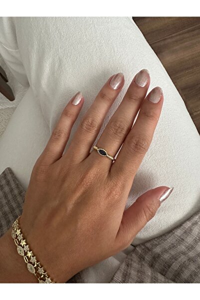 ringbox Gold Zircon Stone Blue Ring