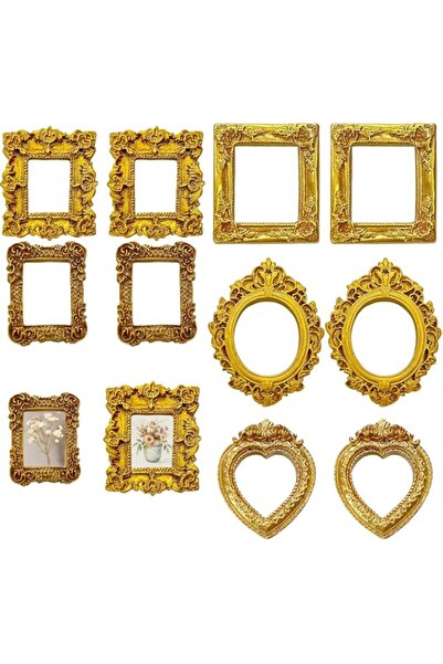 Generic Brand Mini Vintage Frames Golden — 10-Pack Baroque Style Small Pictur...