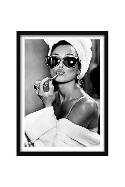 Generic Brand Poster Frame for Beauty Salon – Elegant Girl Doing Makeup Wall ...