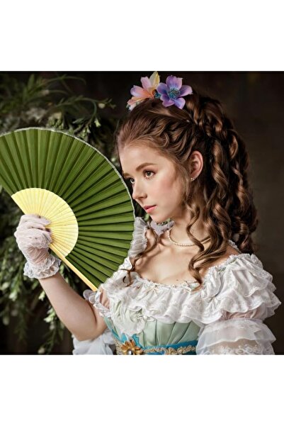 Generic Brand Hand Held Bamboo Silk Folding Fan Hand Fan, Fabric Handheld Fan...