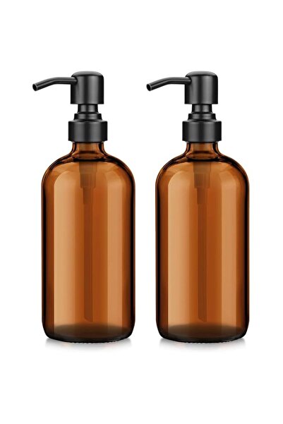 Generic AmazerBath 2-Pack Soap Dispensers, 16 OZ Clear Glass Soap Bottles wit...