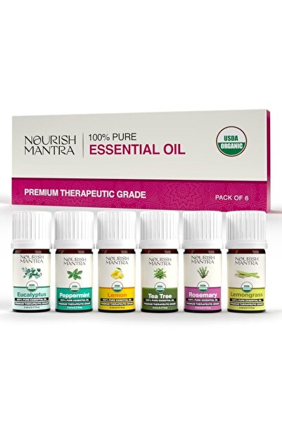 Generic Brand Nourish Mantra Pack of 6 Essential Oils | Premium Quality Essen...