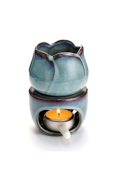 Generic Brand Essential Oil Burner Wax Melt with Candle Spoon, Ceramic Tealig...