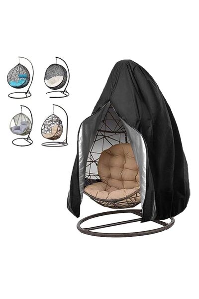 Generic (75"x45" Black)Patio Hanging Egg Chair Cover, Durable Lightweight Wat...