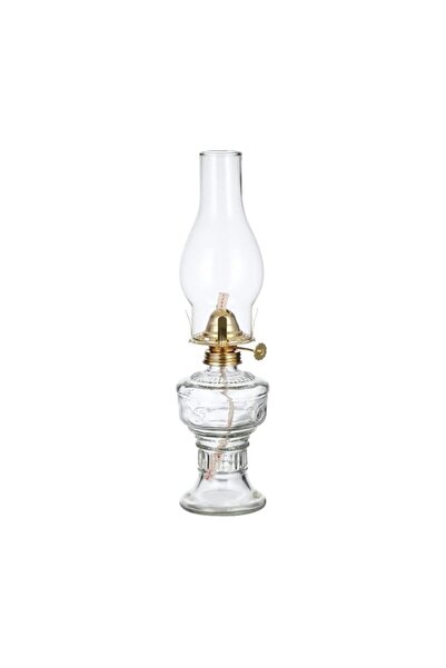 Generic Oil Lamp Lantern 12.5'' Vintage Clear Glass Kerosene Lamp Chamber Oil...