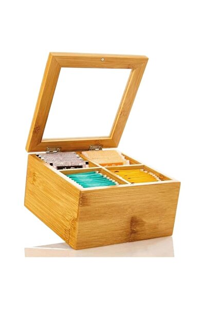 Generic ECVV Tea Box Storage Organizer Table Top Kitchen Spice Box Tea Box Ma...