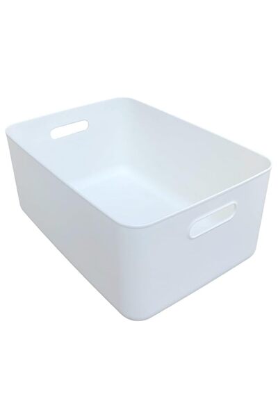 Generic White Box Basket Bin Storage Organizer for Pantry Cupboard (Large)