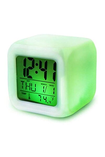 Generic Brand SKEIDO 7 LED Changing Digital Alarm Desk Night Glowing Cube LCD...