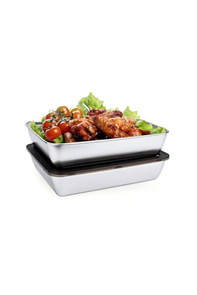 Generic 2 PCS Stainless Steel Food Storage Containers with lids,Fridge Storag...