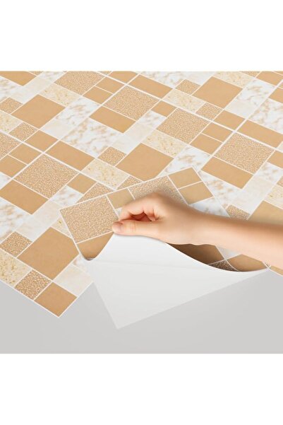 Generic Brand Homease Peel and Stick Floor Tile, 30x30cm Golden-brown Marble,...