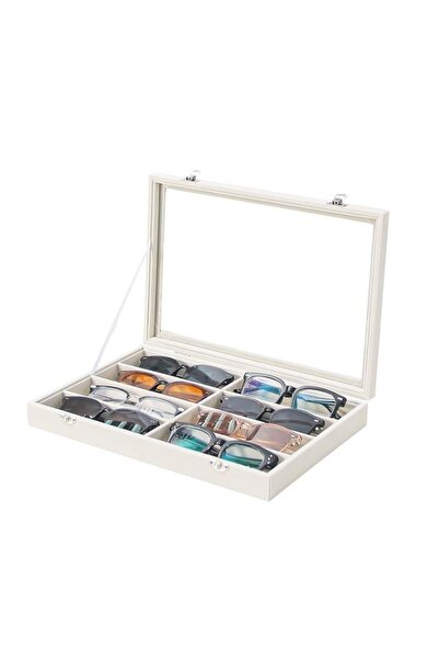 Generic Brand Coward Sunglasses Organizer Tray Box, Beige Velvet Grid Glasses...