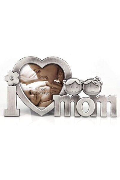 Generic Brand HALAMODO I Love You Heart Shape Metal Picture Frame Desktop Decor