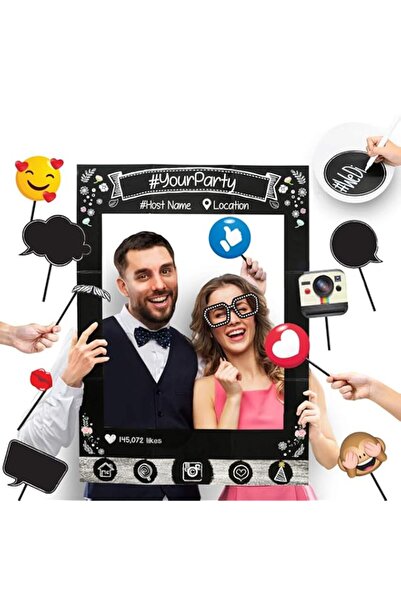 Generic Brand BPA Insta-Themed Social Media Party Photo Booth Selfie Frame wi...