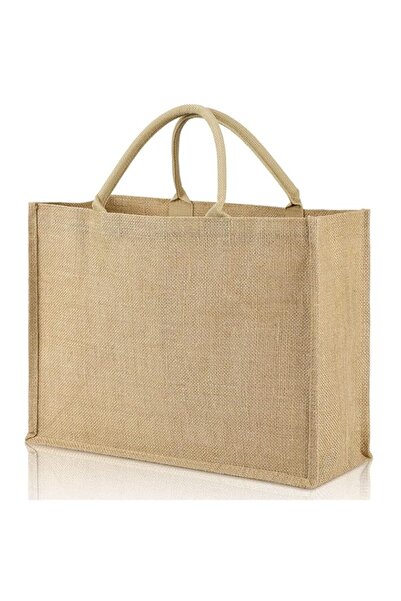 Generic Big Tote Bags, Burlap Jute Tote Reusable Canvas Gift Favors Bag with ...