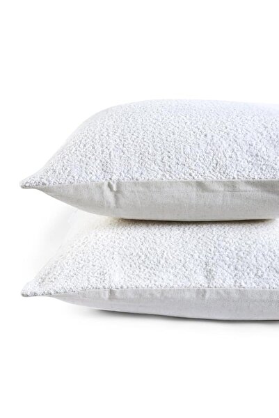 Generic Sesli 2-Piece Cushion Cover Set 50x50 cm White, Soft Cotton Blend, De...