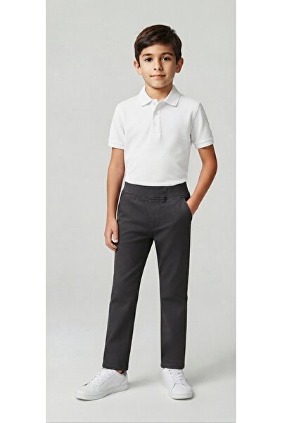 Baran Işık Sümer Işık Unisex Children's Gabardine Canvas School Pants - Adjus...