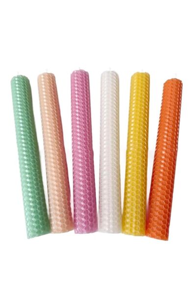 Generic Brand Handmade Beeswax Taper Candles, 6 Pack, Natural Bees Wax, Unsce...