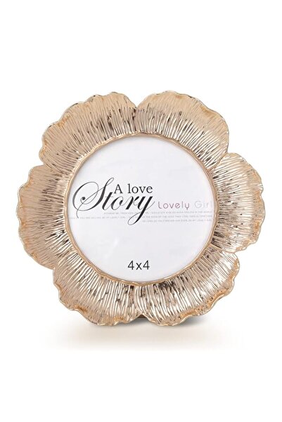 Generic Brand Round Floral Rose Gold Picture Frame, 4x4 Circular Flower Shape...