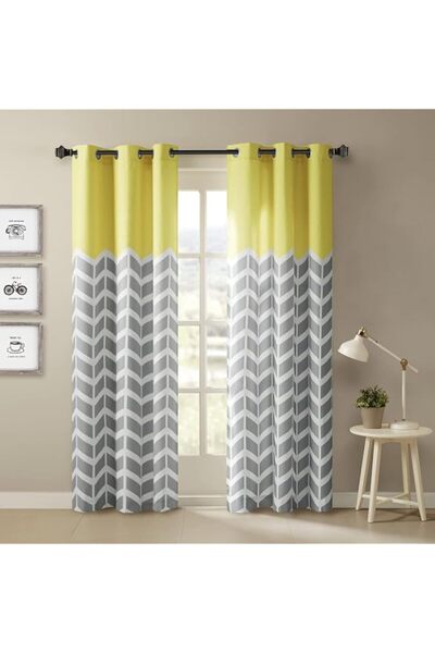 Generic Brand Intelligent Design Alex Chevron Curtains for Living Room, Moder...